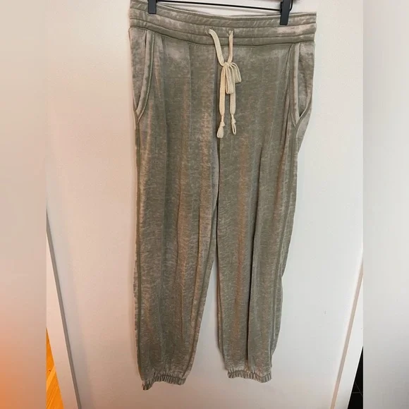 Anthropologie Saturday Sound Lose Lounge Sweatpants Sage Green Drawstring - Picture 3 of 9